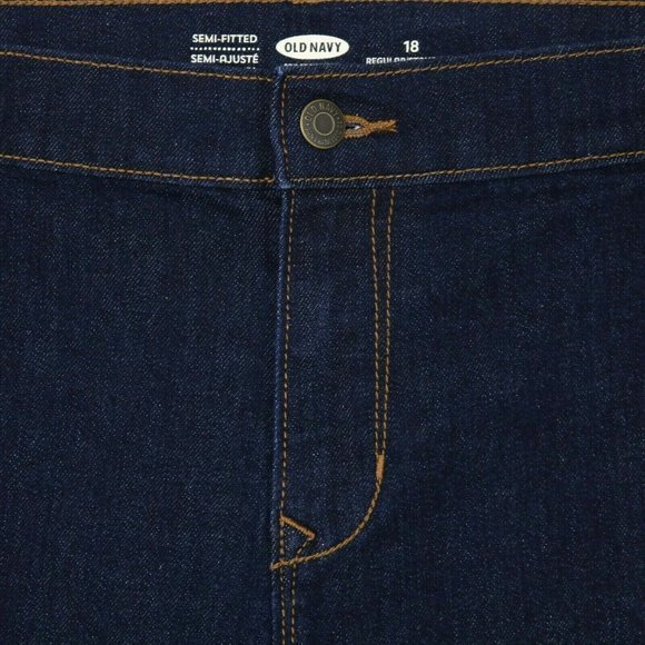 Old Navy Jean Shorts Semi Fitted Dark Stretch Cuffed 18 Regular‎ - Picture 5 of 10